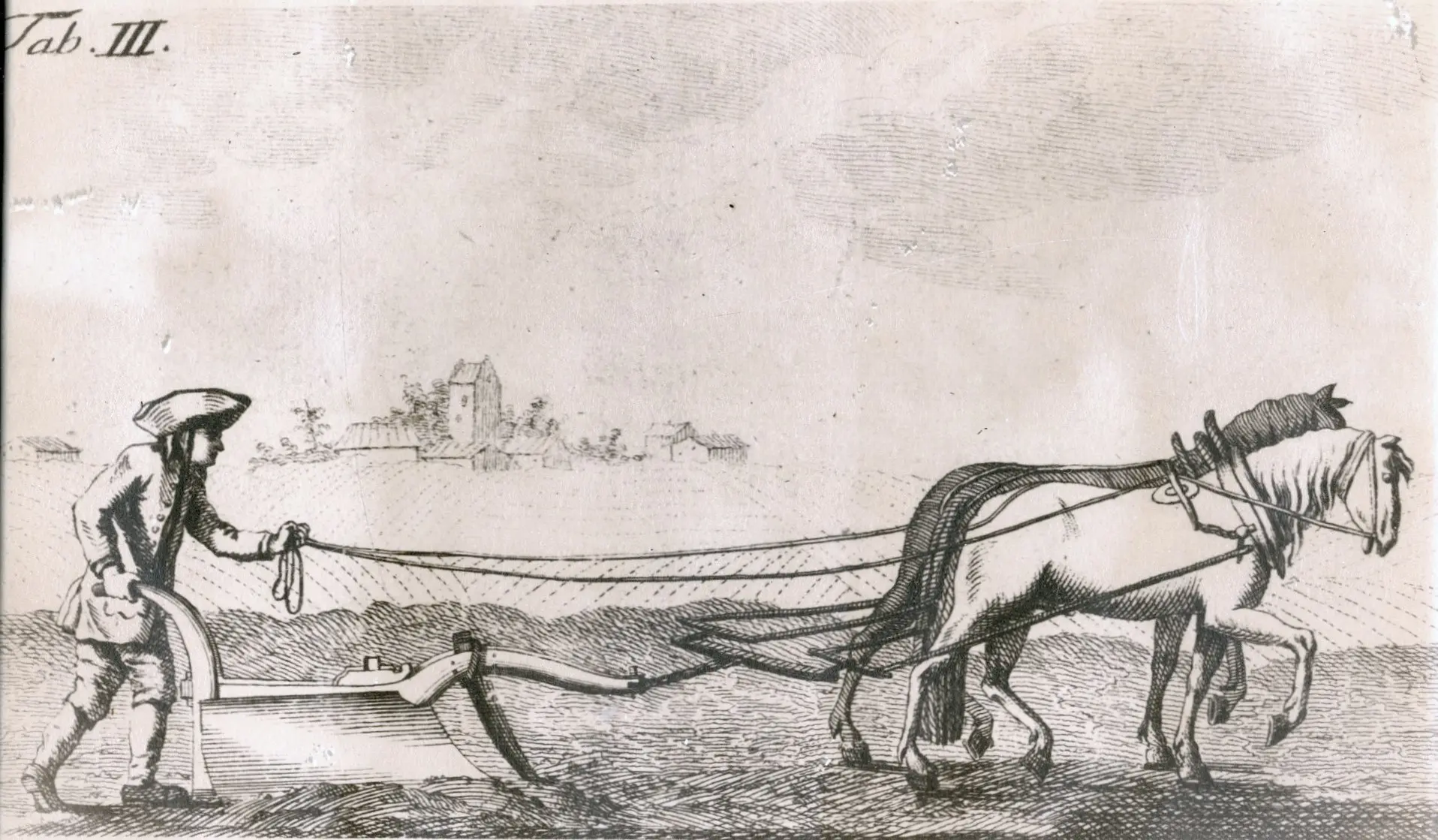 Copper engraving from the plough test in 1770. Here you can see the Falkensten plough.