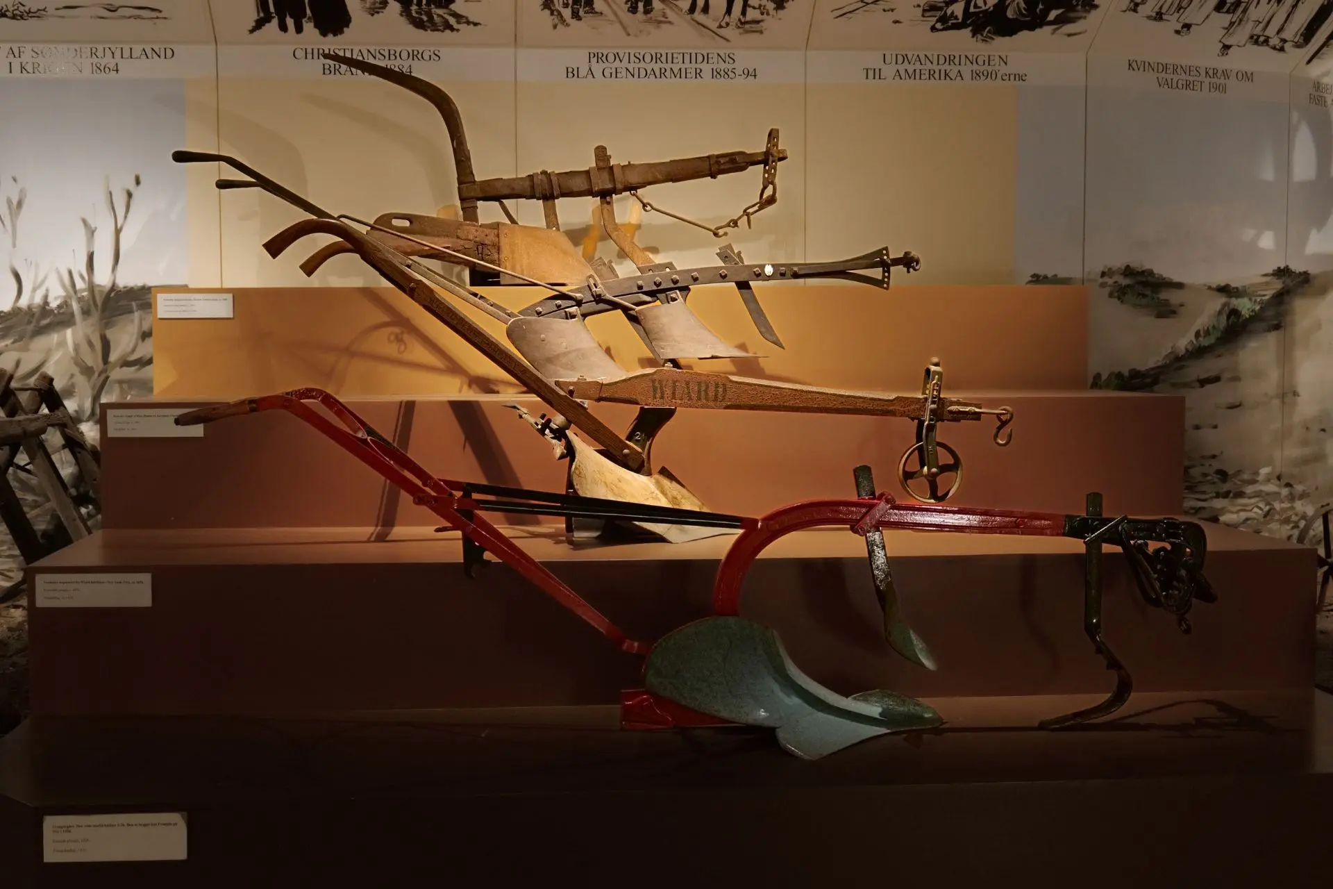 Plows Various plows that can be seen in the Agriculture and Technology exhibition at the Green Museum.