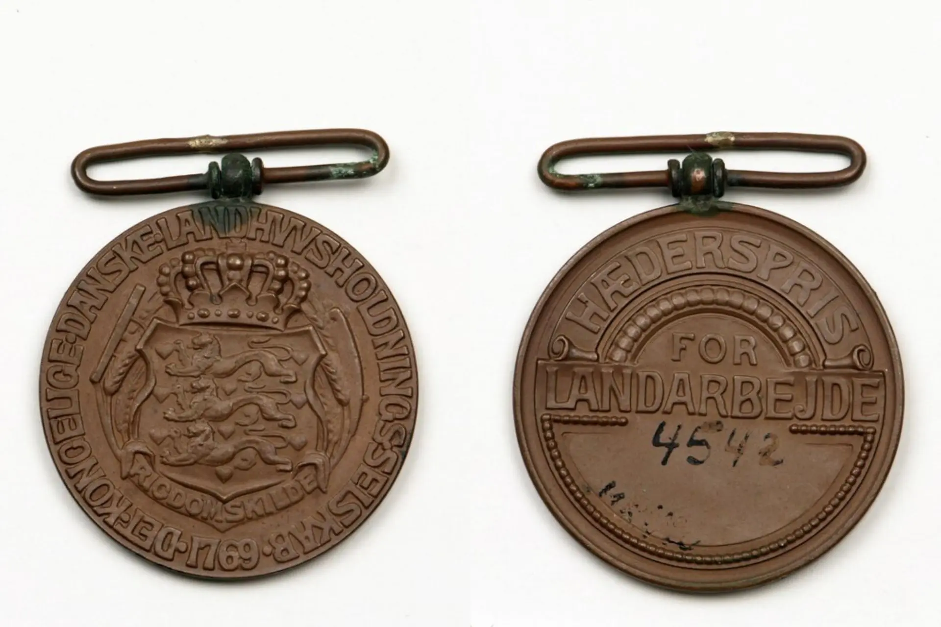 Coin Award coin from the Royal Danish Agricultural Society