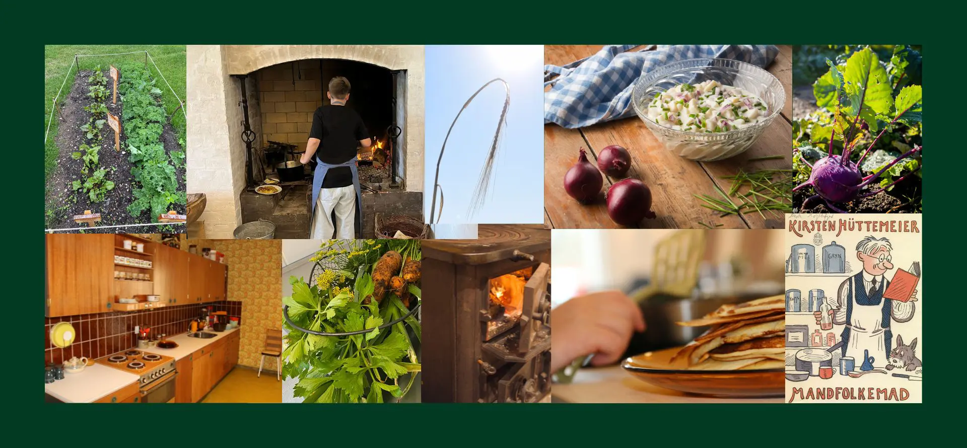 FOOD - UV Footer with pictures from the FOOD course at the Green Museum