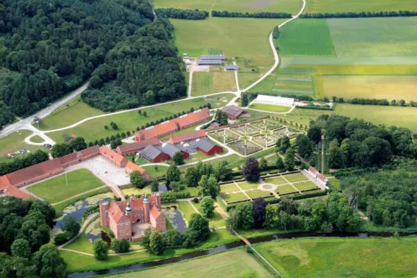 Aerial view of the Green Museum and Gammel Estrup